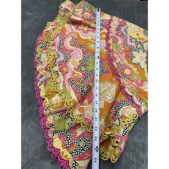 Celia B Corazon Mini Skirt Medium Colorful Embroidered Cotton Ruffle Hem - Picture 8 of 10